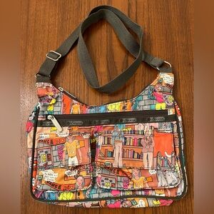 LeSportsac Artist Series “Campus Life” Crossbody Shoulder Bag • Rare Print